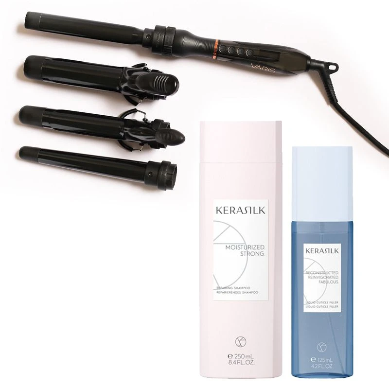 Goldwell Varis Curling Iron System + Kerasilk Liquid Cuticle Filler + Kerasilk Repairing Shampoo 1 Goldwell Varis Curling Iron System + Kerasilk Liquid Cuticle Filler + Kerasilk Repairing Shampoo
